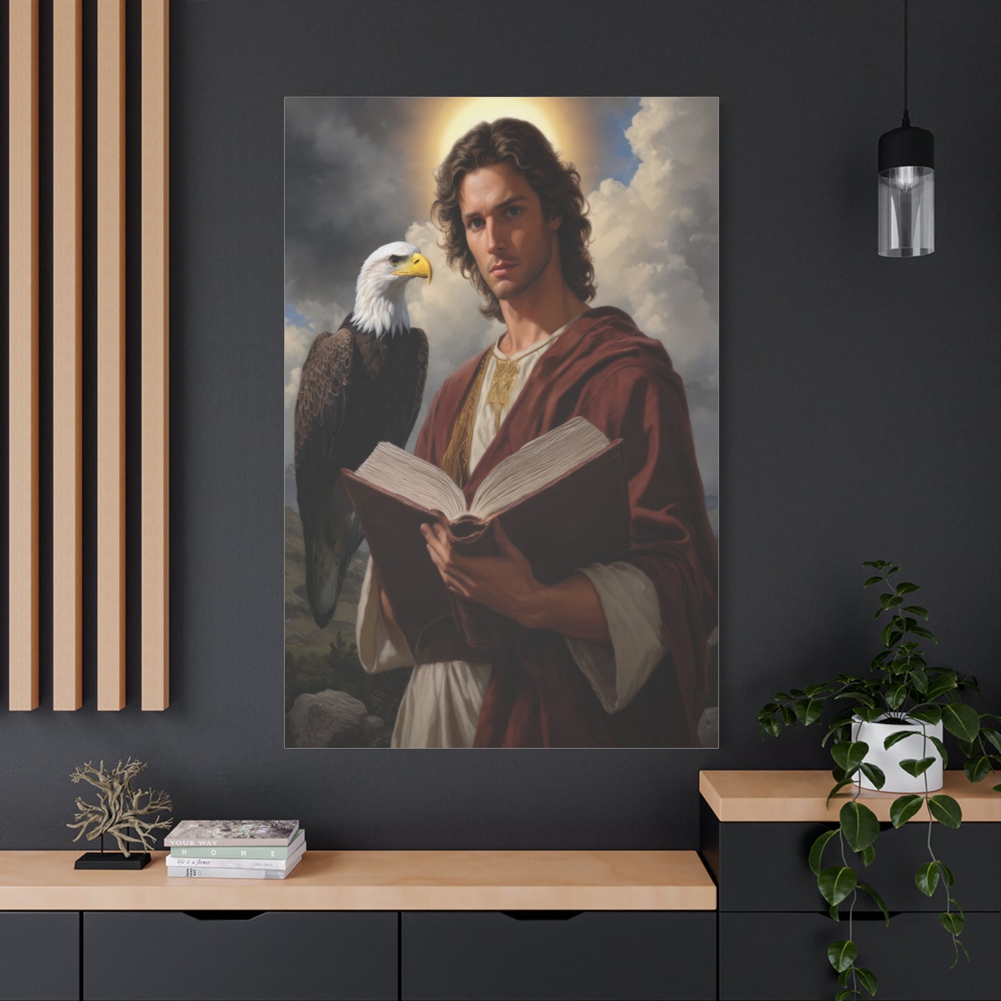 St. John the Evangelist Catholic Canvas Wall Art, Christian Decor