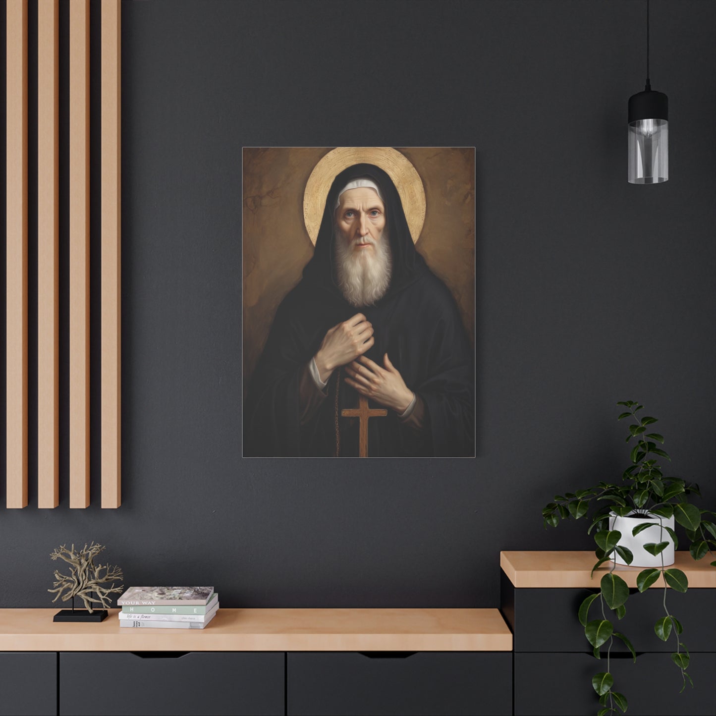St Benedict of Nursia Canvas Print, Catholic Decor Wall, Gift Religious Christian