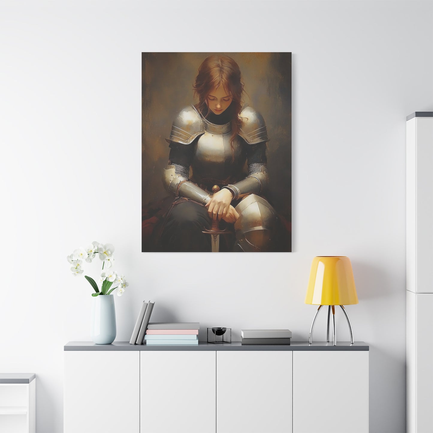 St. Joan of Arc Patron Catholic Canvas Wall Art, Christian Decor