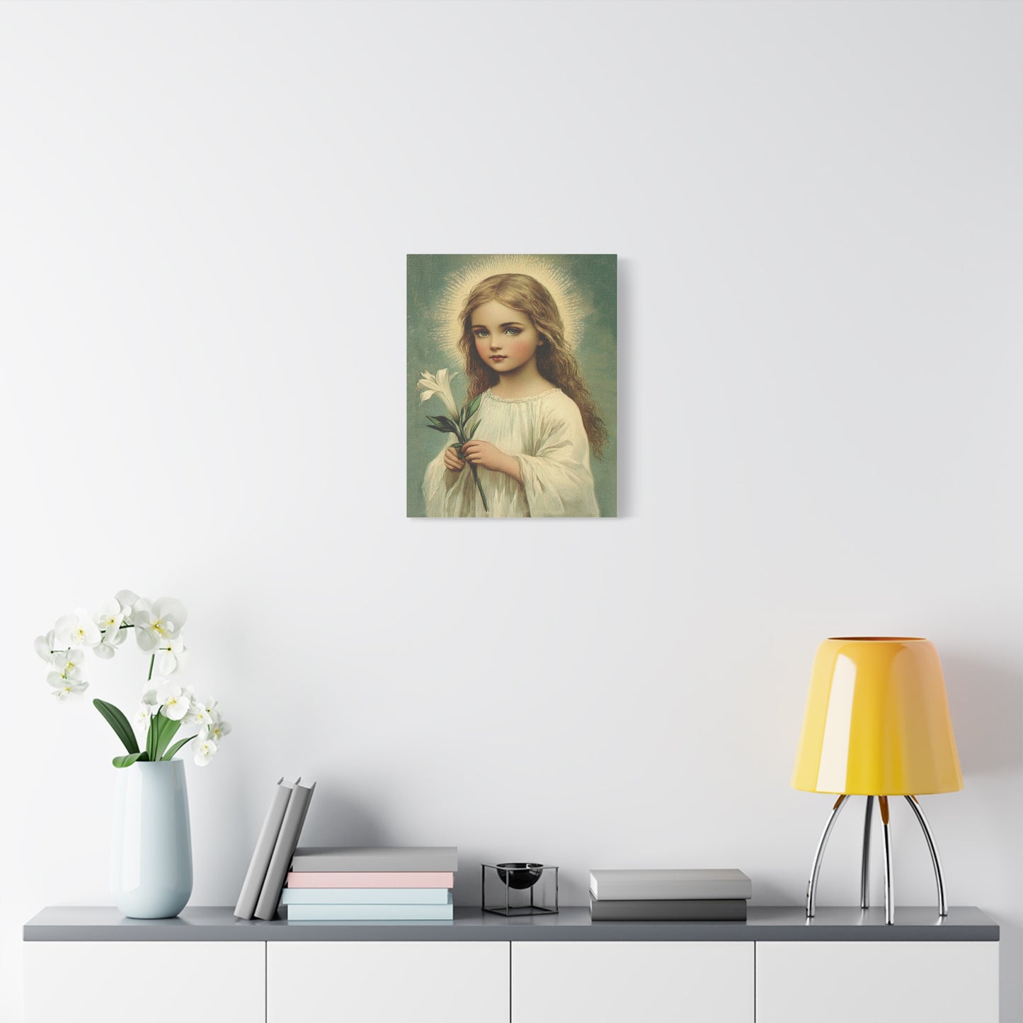 Child Mary Catholic Canvas Wall Art, Christian Decor