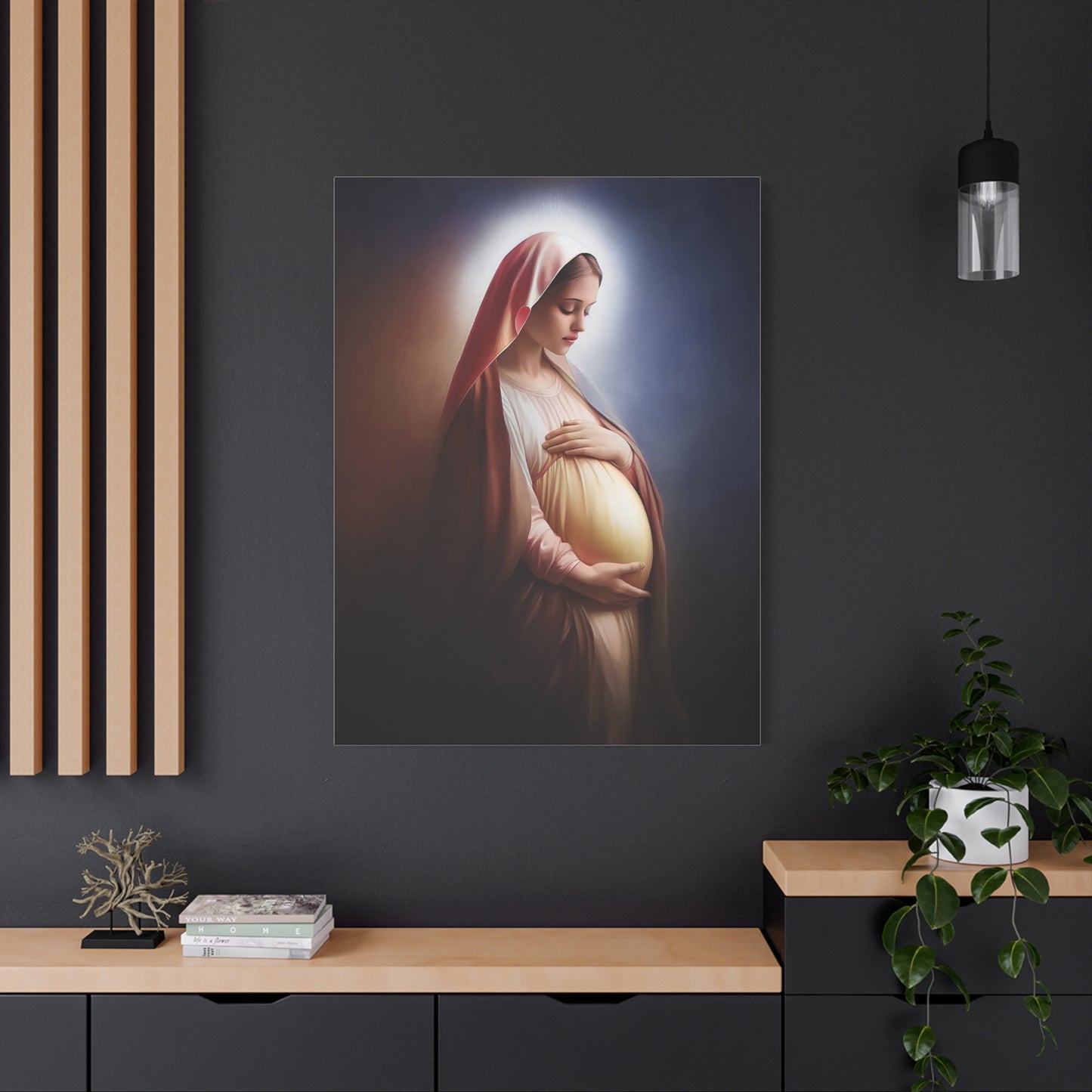 Ready To Hang - Pregnant Mother Mary Catholic Canvas Wall Art, Christian Decor