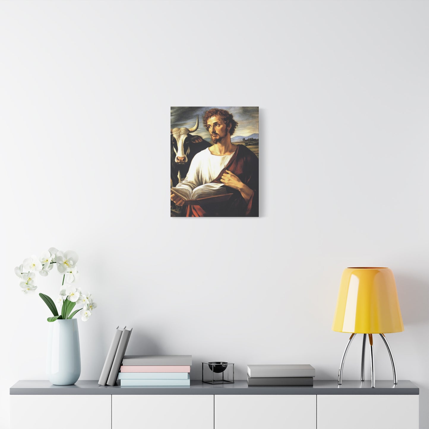 St. Luke the Evangelist Catholic Canvas Wall Art, Christian Decor