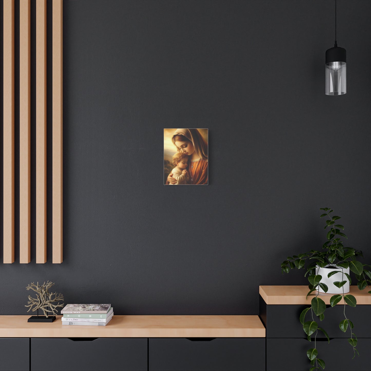 Mother Mary and Baby Jesus Catholic Canvas Wall Art, Christian Decor