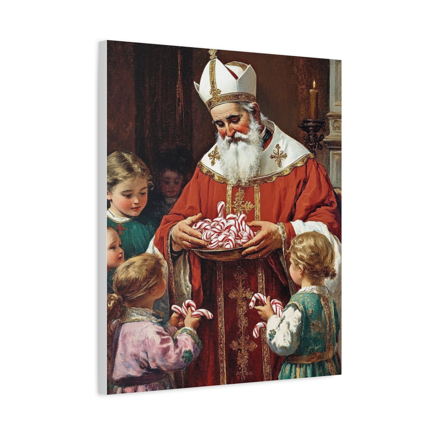 St. Nicholas of Bari - St. Nicholas of Myra Canvas Wall Art, Christian Decor