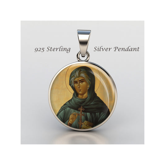 Saint Sofia Catholic sterling silver 925 Christian Medal Patron Pendant image 0