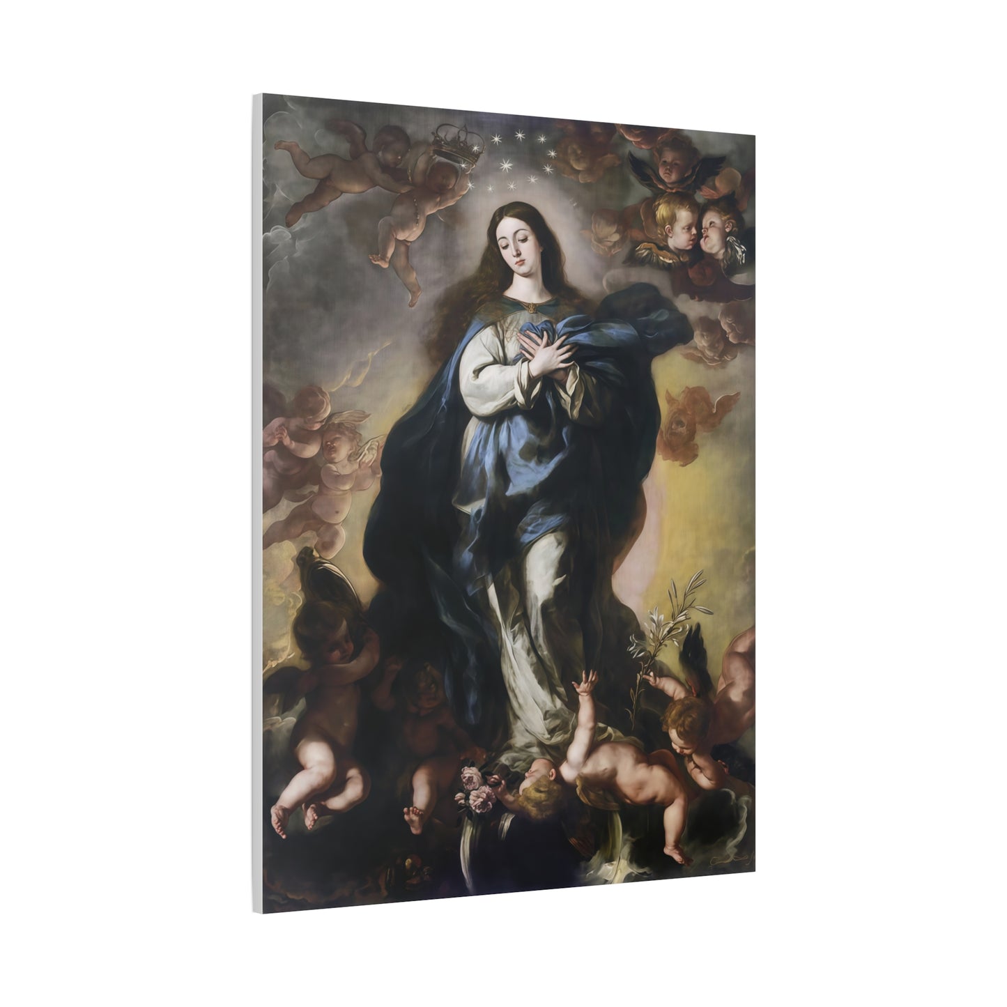 Ready To Hang - Our Lady Mother Mary Immaculate Conception Catholic Canvas Wall Art, Christian Decor