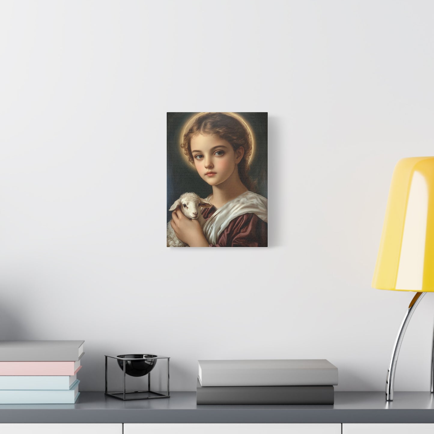 St. Agnes Catholic Canvas Wall Art, Christian Decor