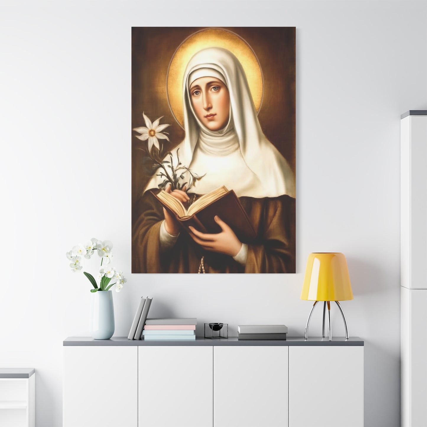 St. Catherine of Siena Catholic Canvas Wall Art, Christian Decor