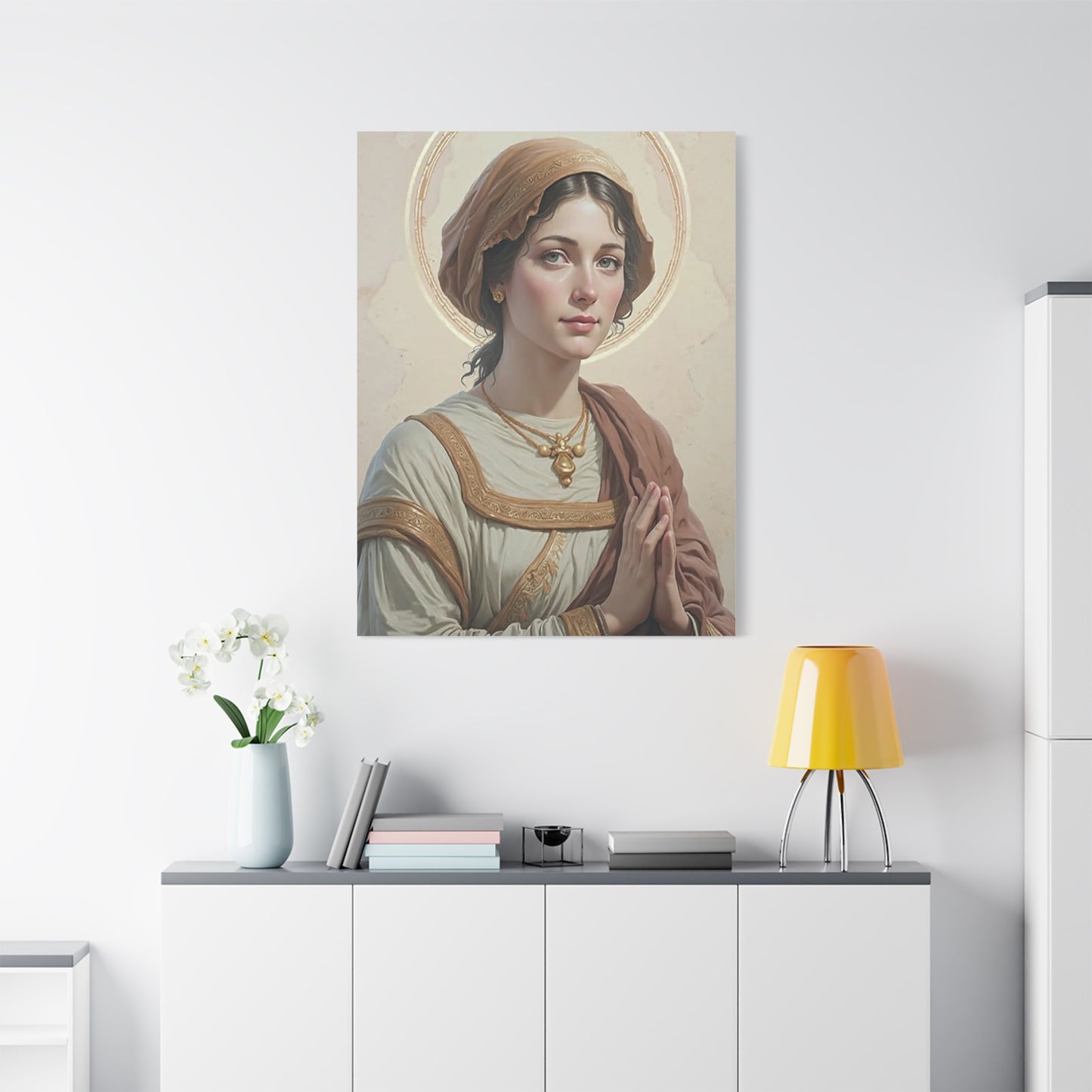 St. Flavia Domitilla Catholic Canvas Wall Art, Christian Decor