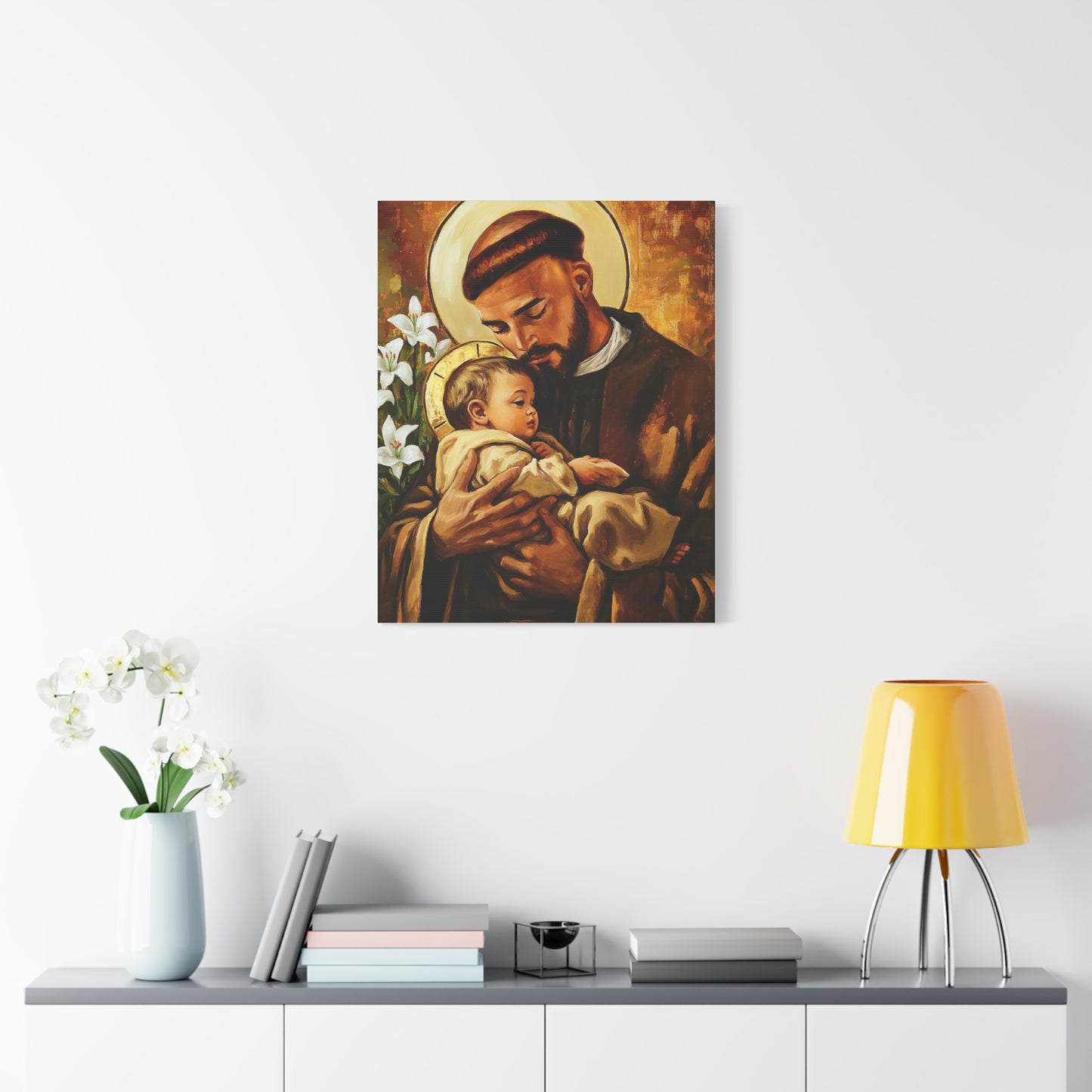 St. Anthony of Padua Canvas Print, Catholic Decor Wall, Gift Religious Christian