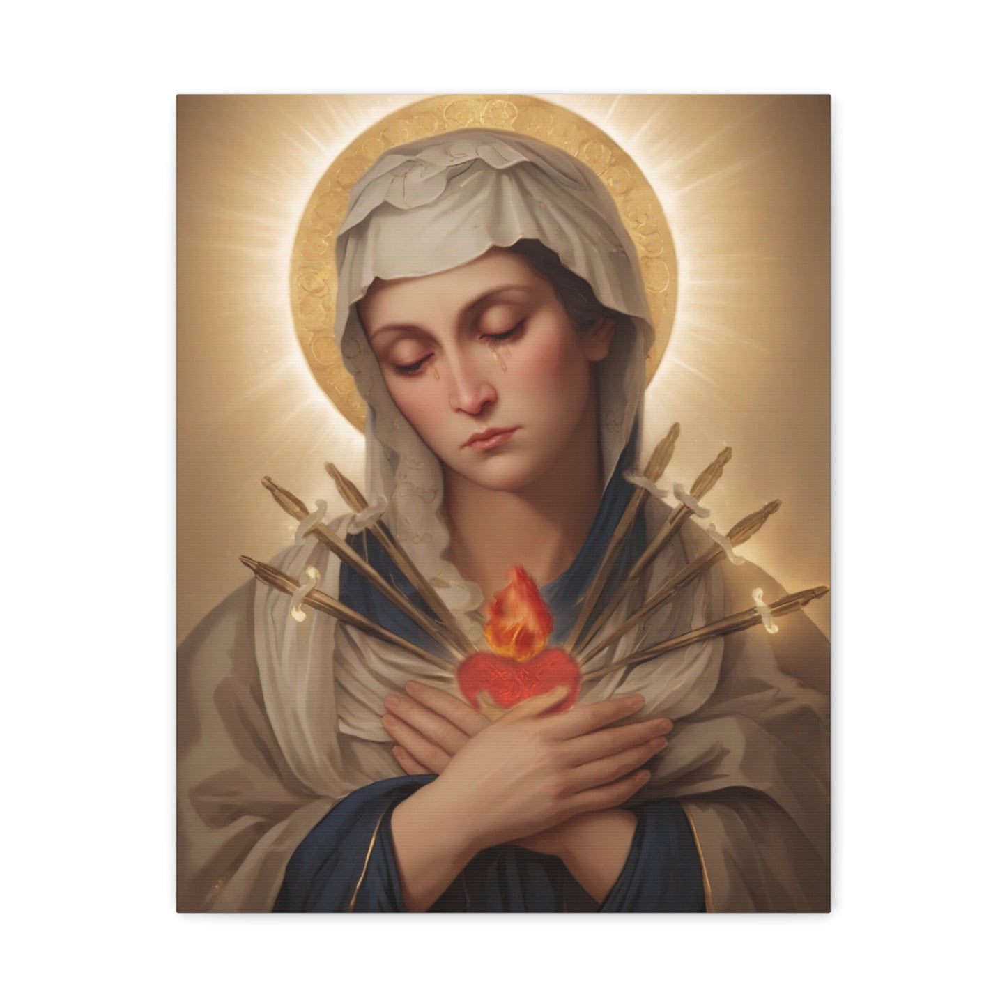 Ready to Hang - Mary Our Lady Of Sorrows Catholic Canvas Wall Art, Christian Decor