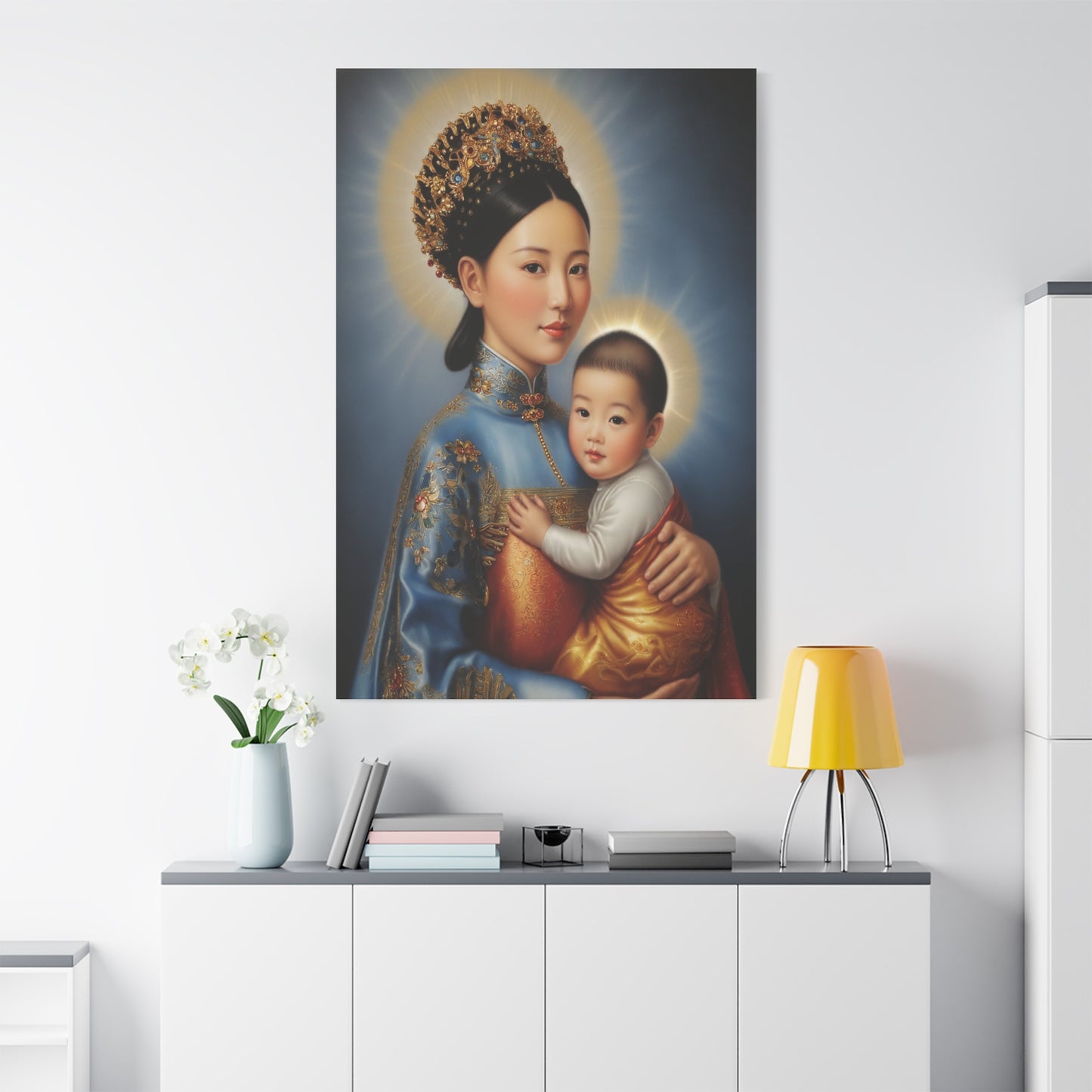 Our Lady of China Virgin Mary Catholic Canvas Wall Art, Christian Decor