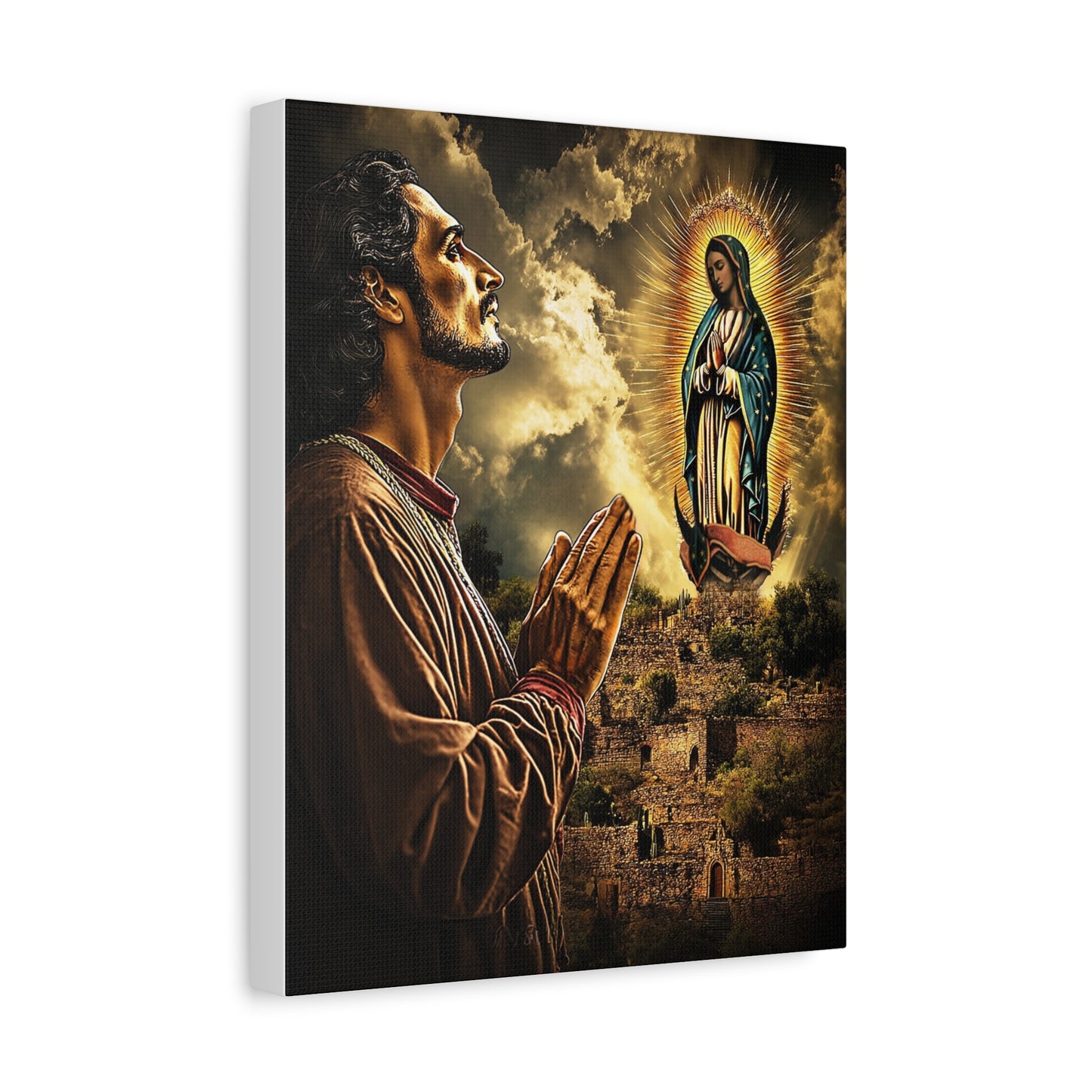 St. Juan Diego Our Lady of Guadalupe Catholic Canvas Wall Art, Christian Decor