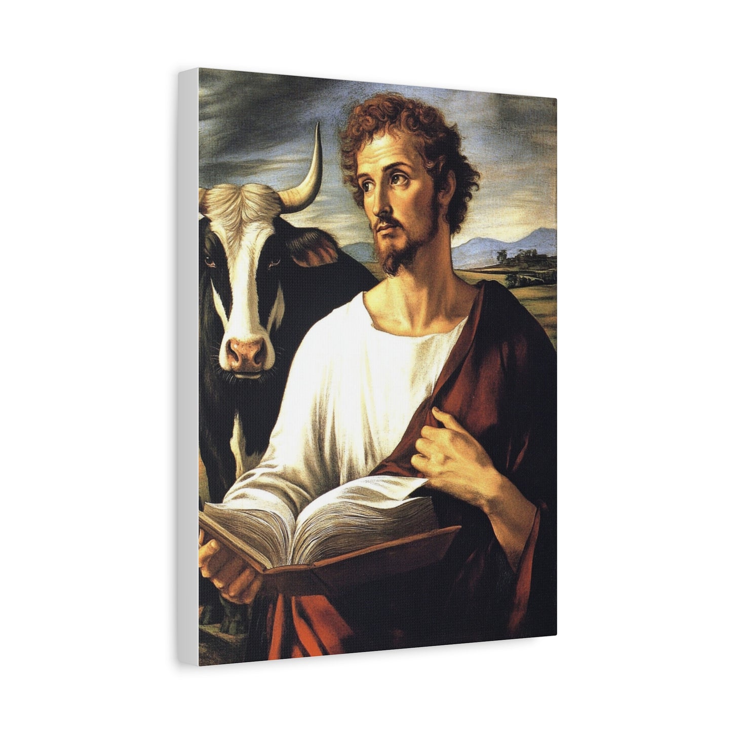 St. Luke the Evangelist Catholic Canvas Wall Art, Christian Decor