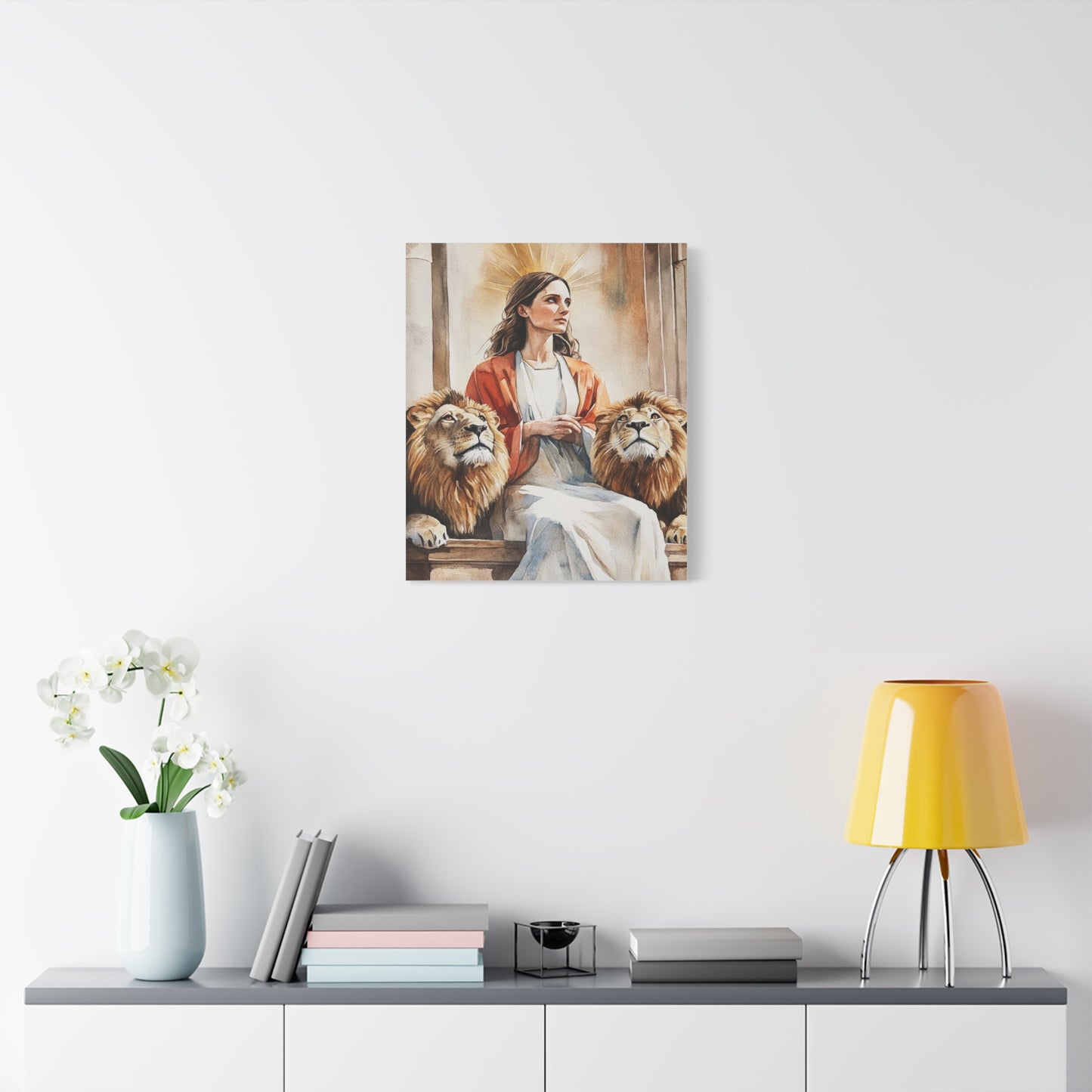 Ready To Hang - St. Prisca with Lions Catholic Canvas Wall Art, Christian Decor