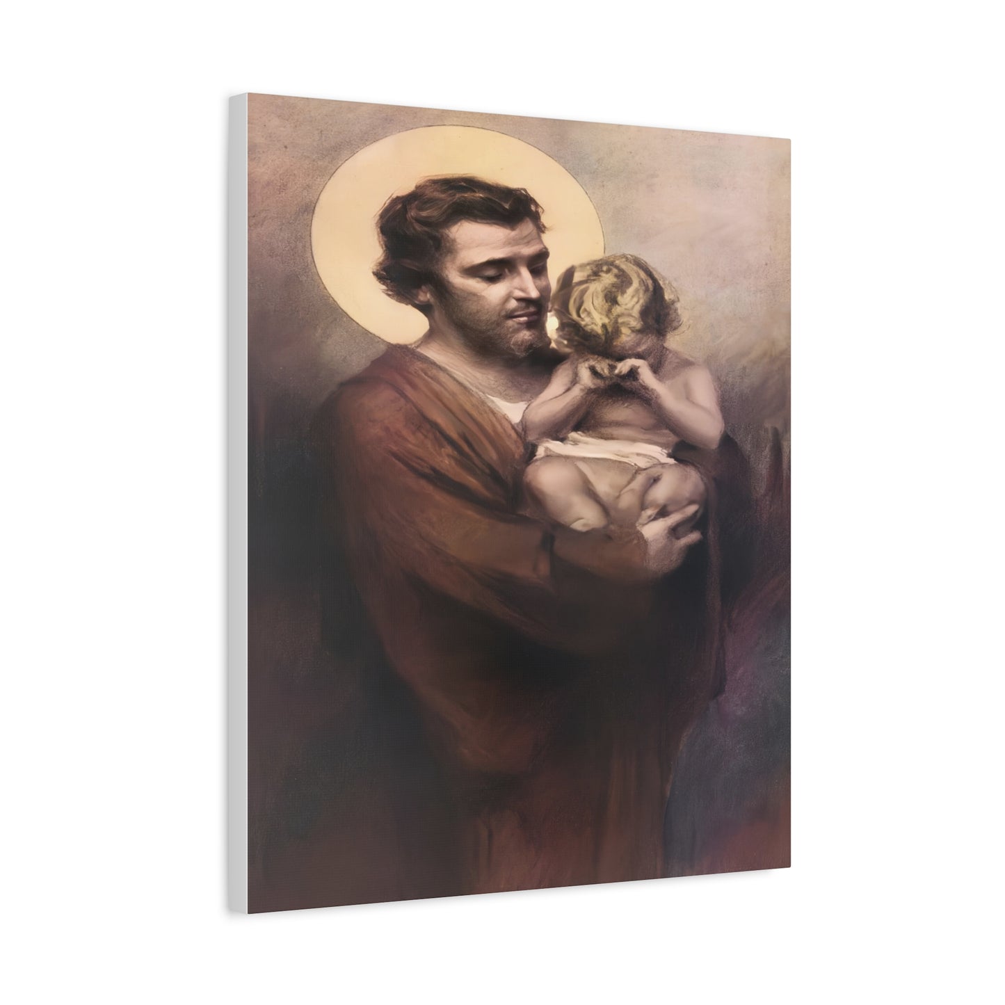St. Joseph & Child Jesus Crying - Chambers - Catholic Canvas Wall Art, Christian Decor