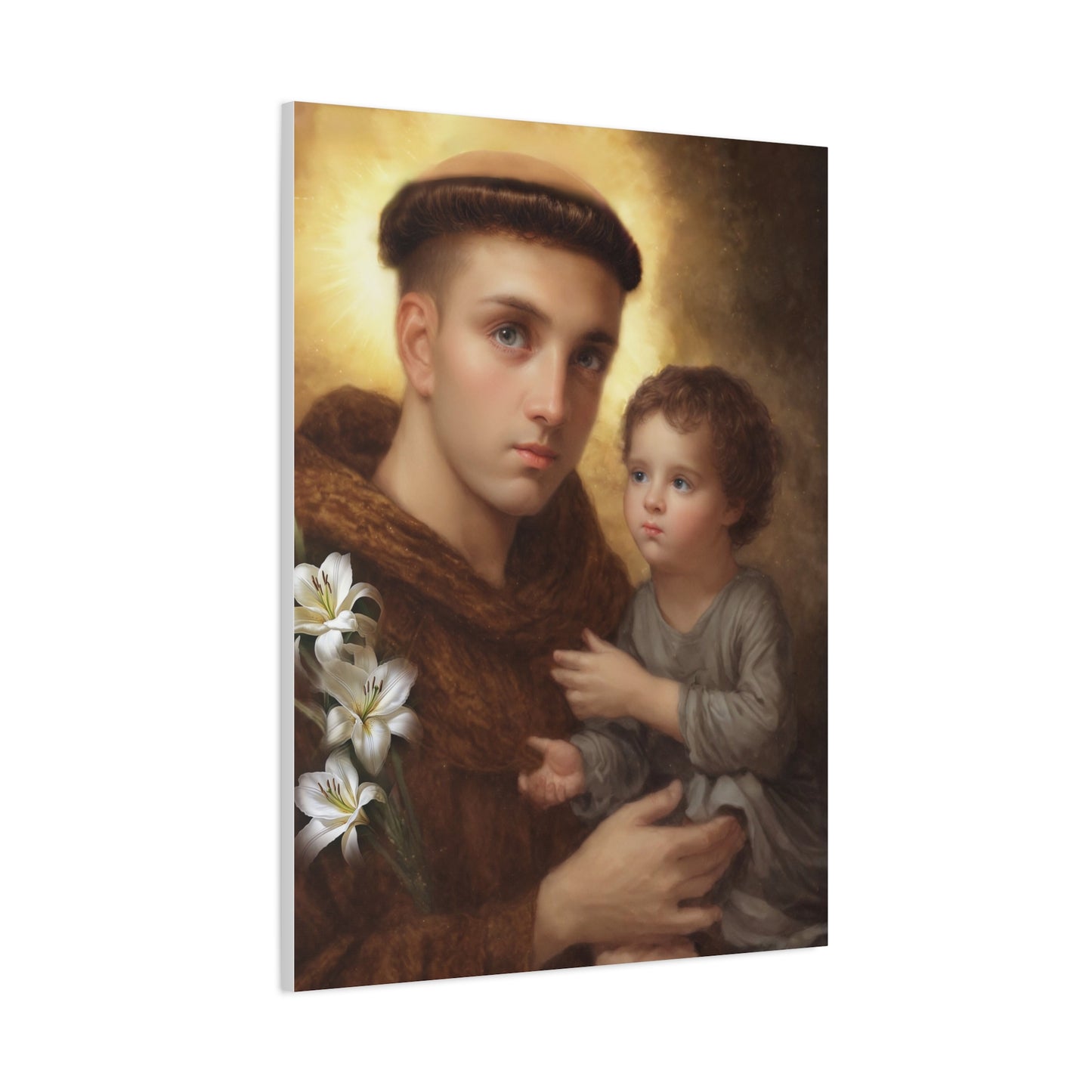 St Anthony with Jesus Canvas Print, Catholic Decor Wall, Gift Religious Christian