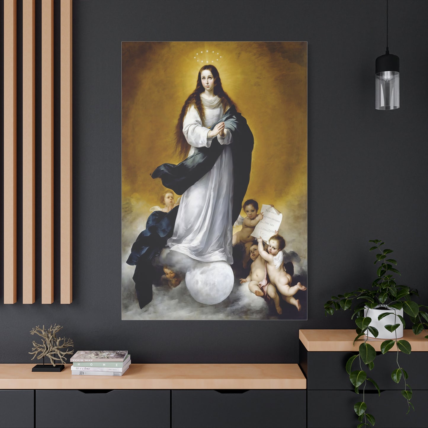 Ready To Hang - Mother Mary Immaculate Conception Catholic Canvas Wall Art, Christian Decor Ships from USA