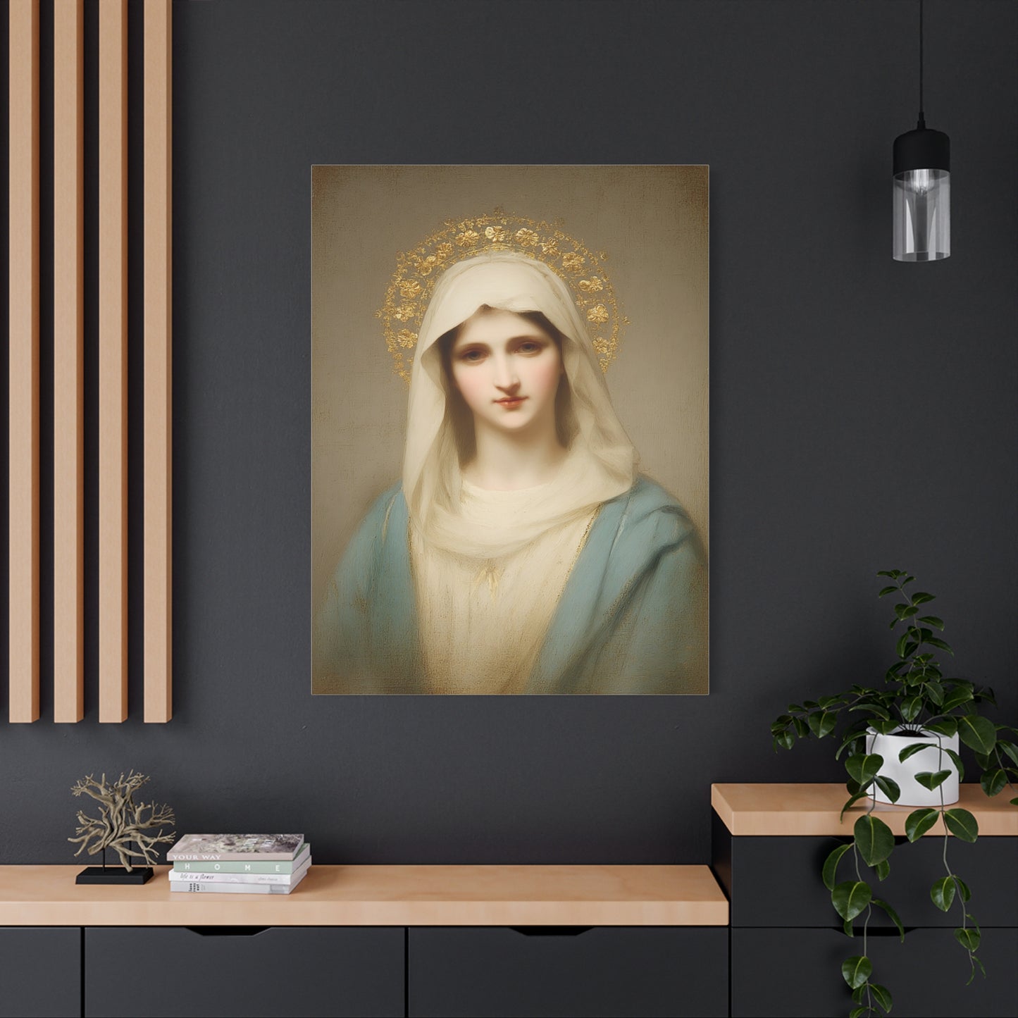 Holy Mother Mary Catholic Canvas Wall Art, Christian Decor