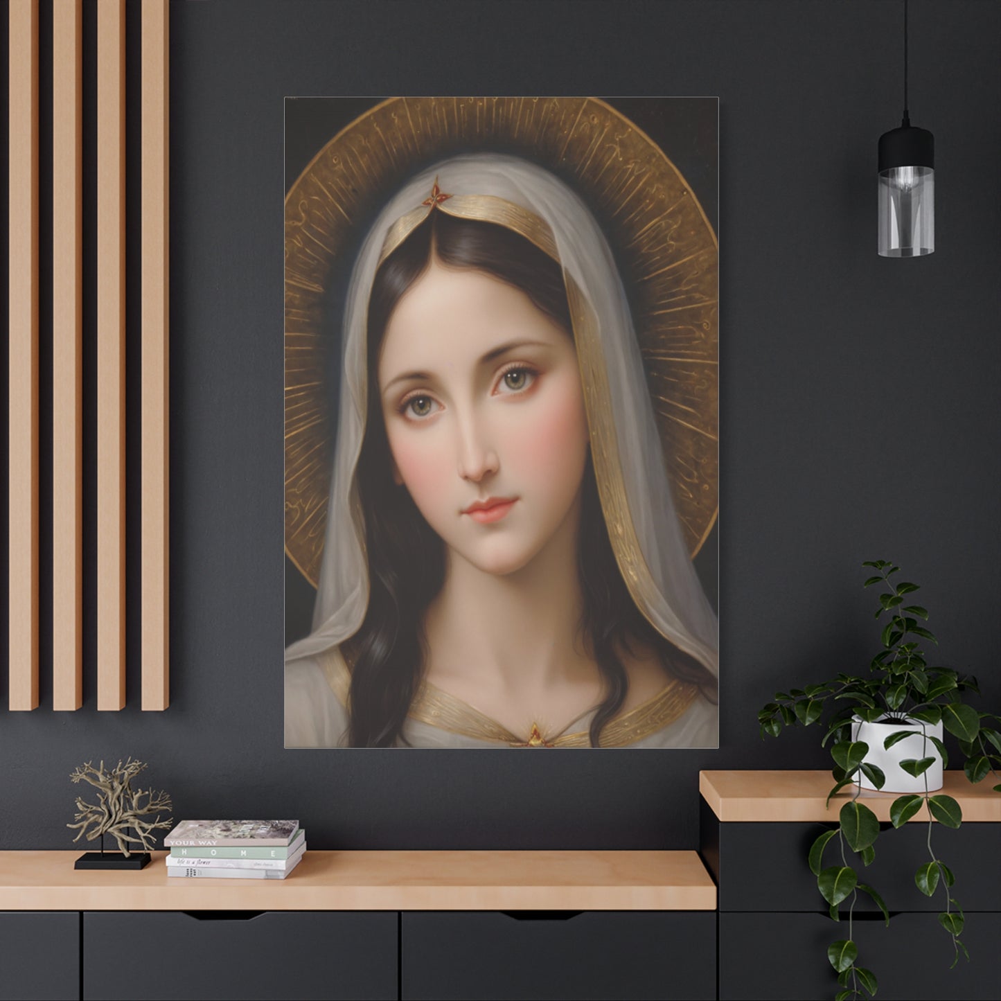 Our Blessed Lady Holy Mary Catholic Canvas Wall Art, Christian Decor
