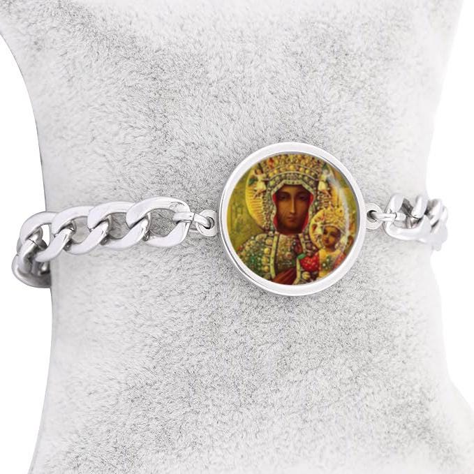 Our Lady of Czestochowa Black Madonna Catholic Bracelet