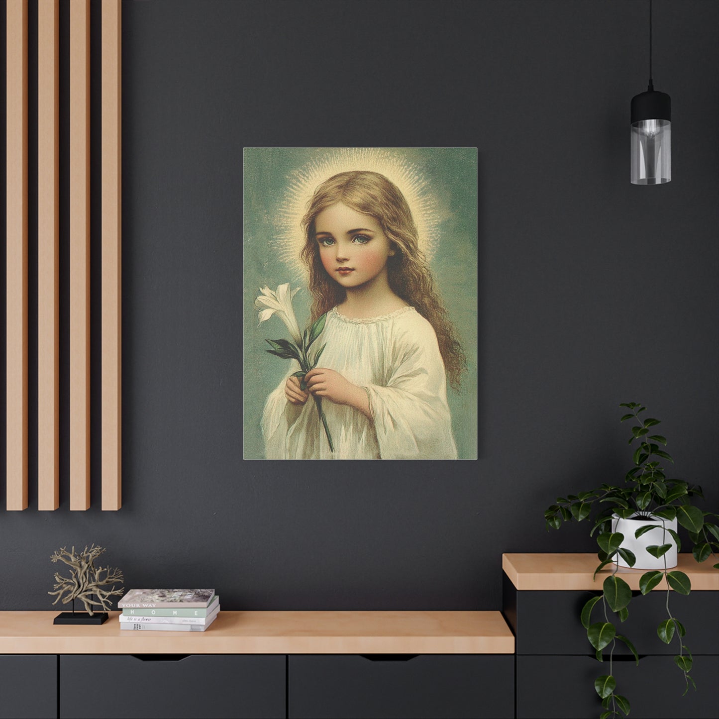 Child Mary Catholic Canvas Wall Art, Christian Decor