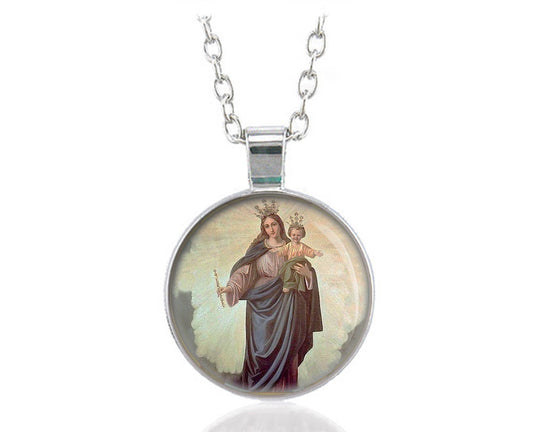Our Lady Help Of Christians Immaculate Virgin Mary Necklace