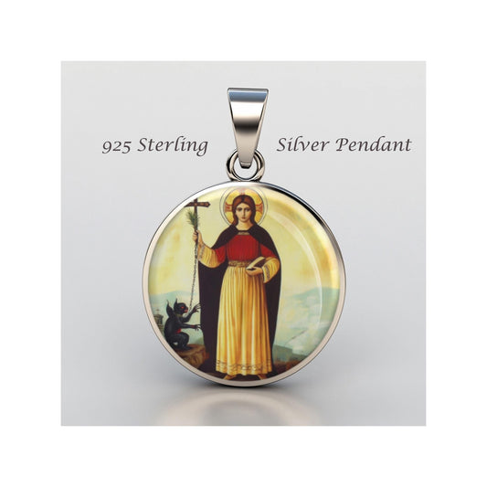 Saint Juliana Of Nicomedia Religious Devotional sterling silver 925 Christian Medal Patron