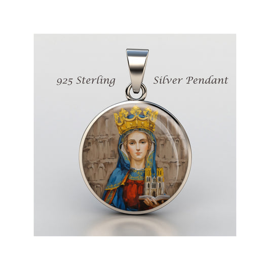 Saint Gudula Of Brussels Catholic sterling silver 925 Christian Medal Patron image 0