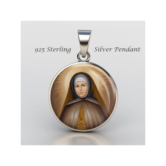 Saint Emily De Rodat Catholic sterling silver 925 Christian Medal Patron Pendant image 0