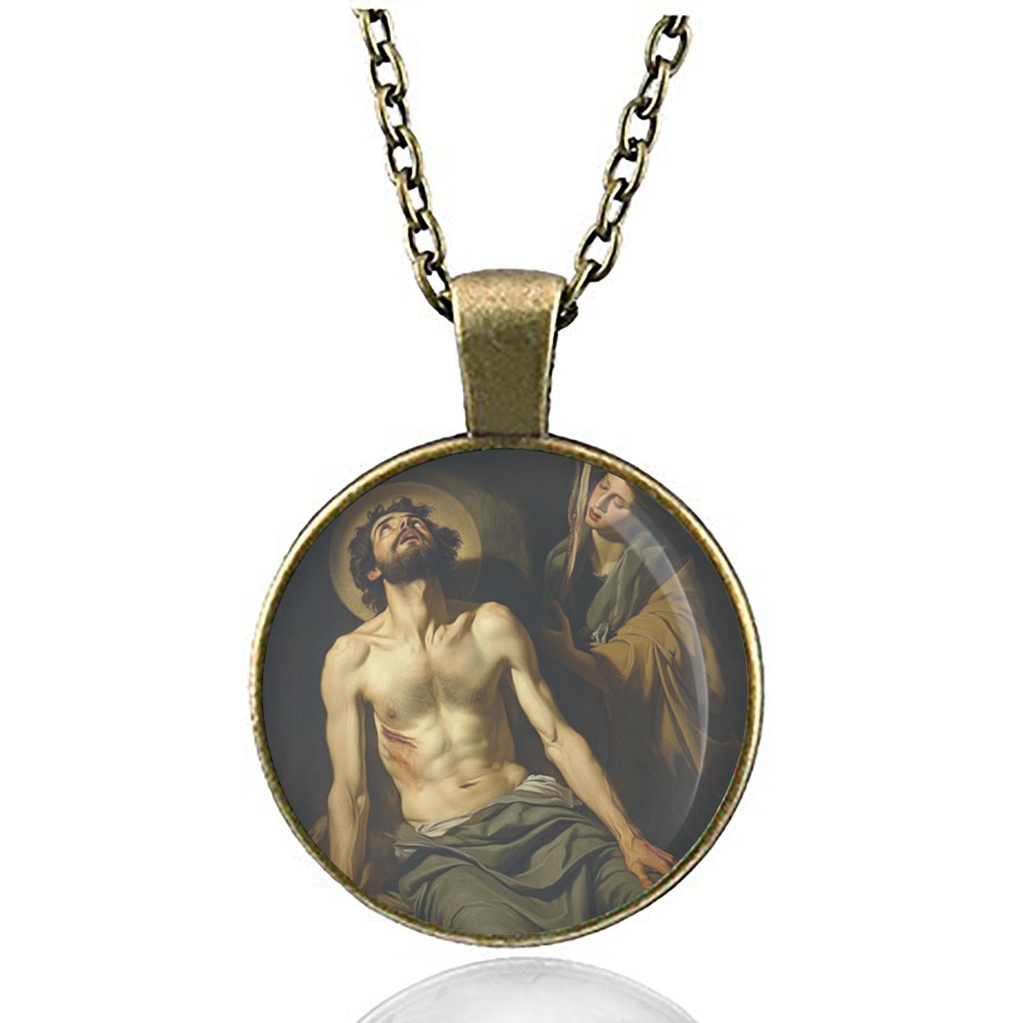 St. Lazarus Necklace Medal Lazarus of Bethany Pendant Saint Lazare Patron