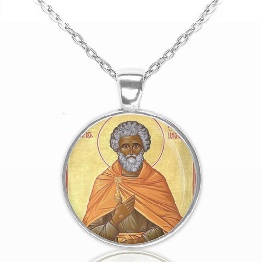 St Moses the Black of Skete Necklace Pendant