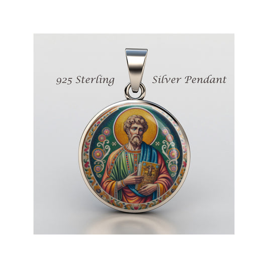 Saint Luke Lukas Lucas The Evangelist Catholic sterling silver 925 Medal Patron image 0