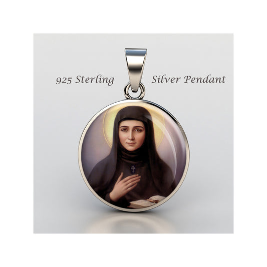Saint Rafka Catholic sterling silver 925 Christian Medal Patron Pendant image 0