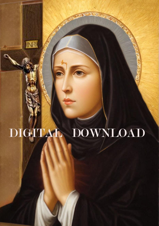 Saint Rita of Cascia Catholic Religious Art Digital Image image 0