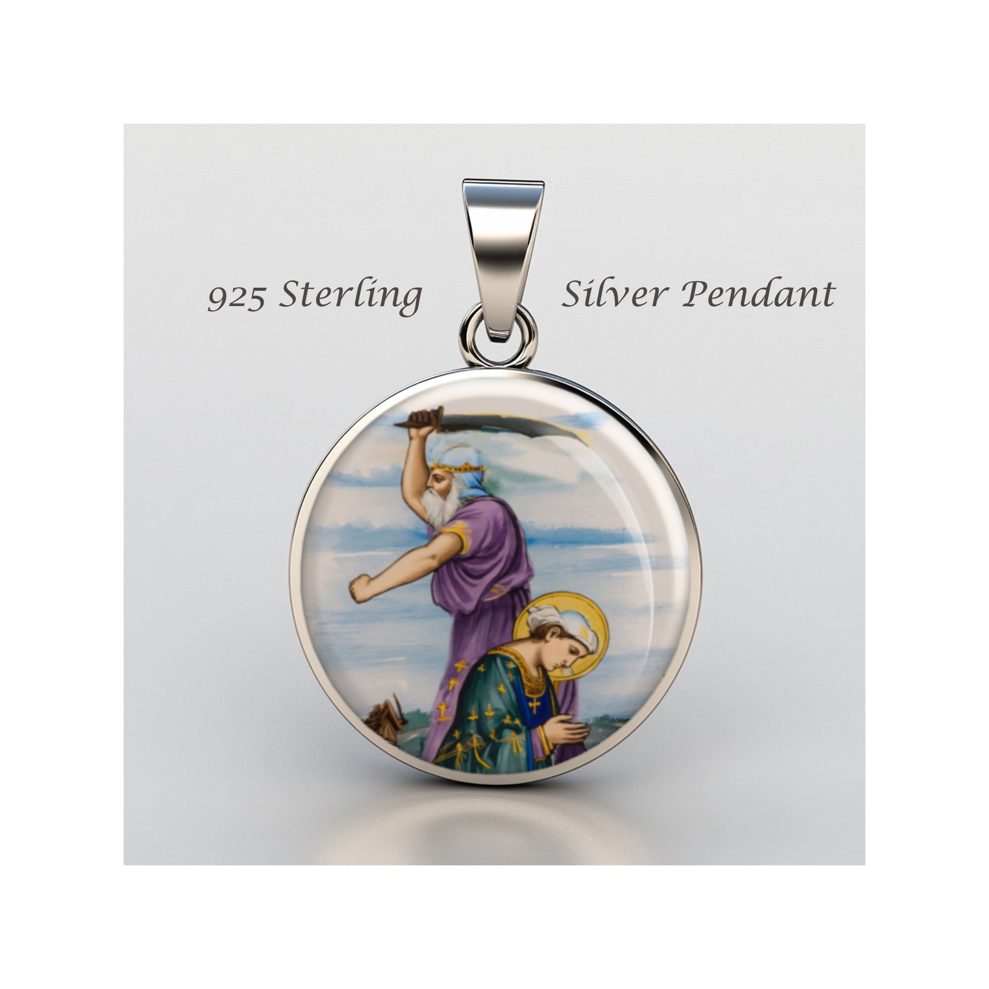 Saint Eurosia Di Jaca Catholic sterling silver 925 Christian Medal Patron image 0