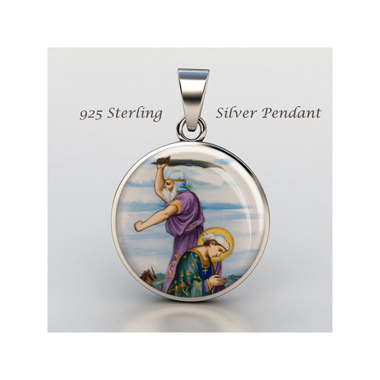 Saint Eurosia Di Jaca Catholic sterling silver 925 Christian Medal Patron image 0