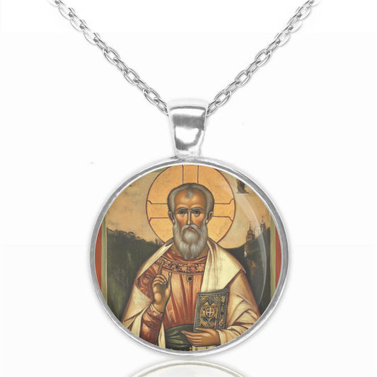 St. Kevin Necklace Christian Medal Pendant Patron Saint Religious Jewelry