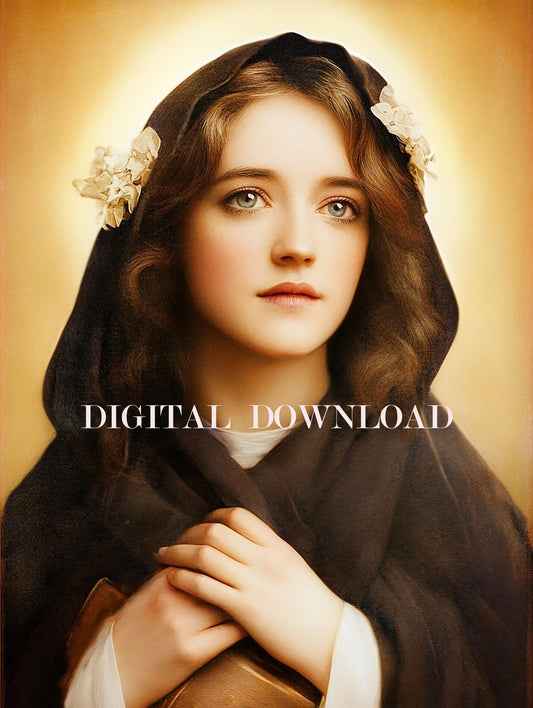 St Dymphna Art Digital Image Religious print image 0