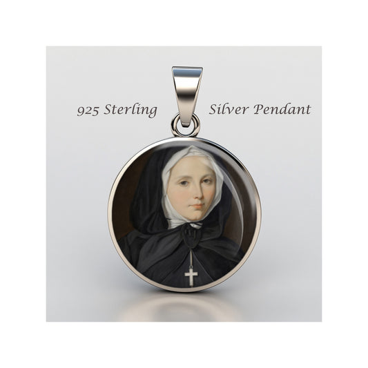 Saint Marguerite Bourgeoys Catholic sterling silver 925 Christian Medal Patron image 0