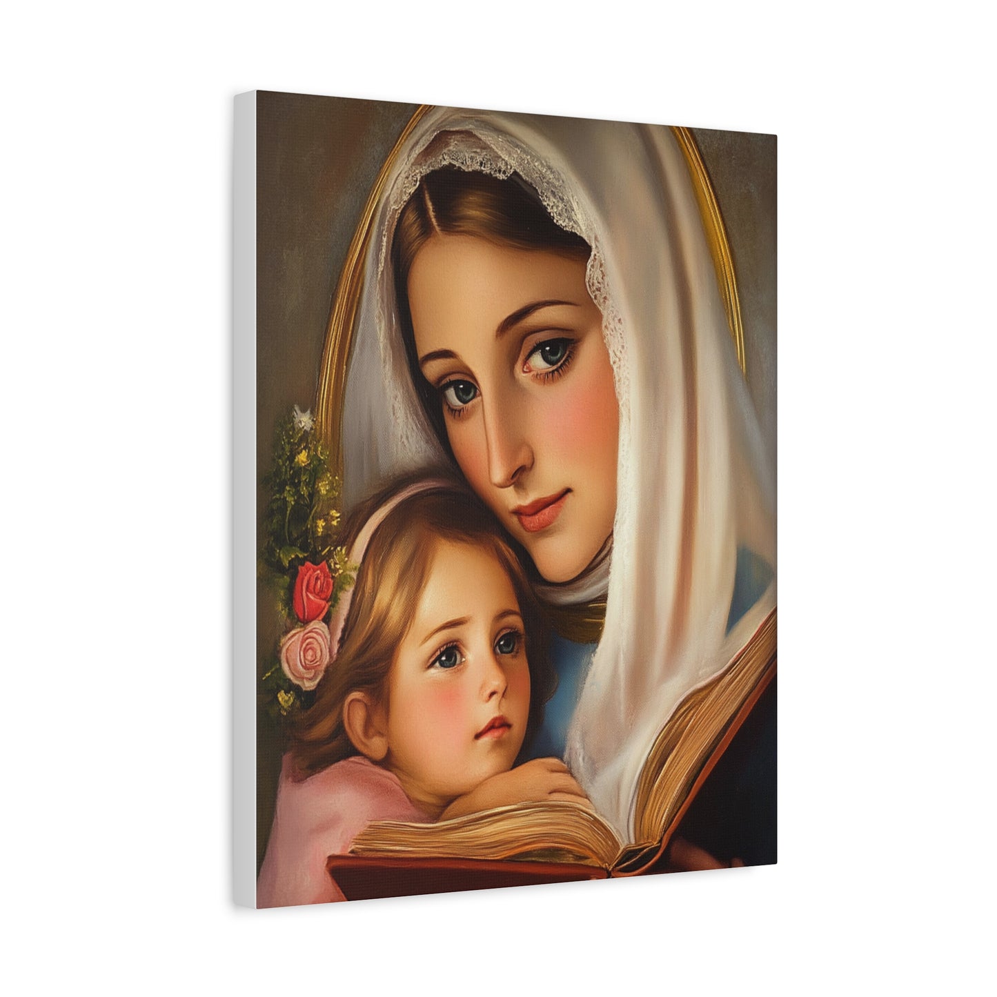 St. Anne and Mary Canvas Print, Catholic Decor Wall, Gift Religious Christian