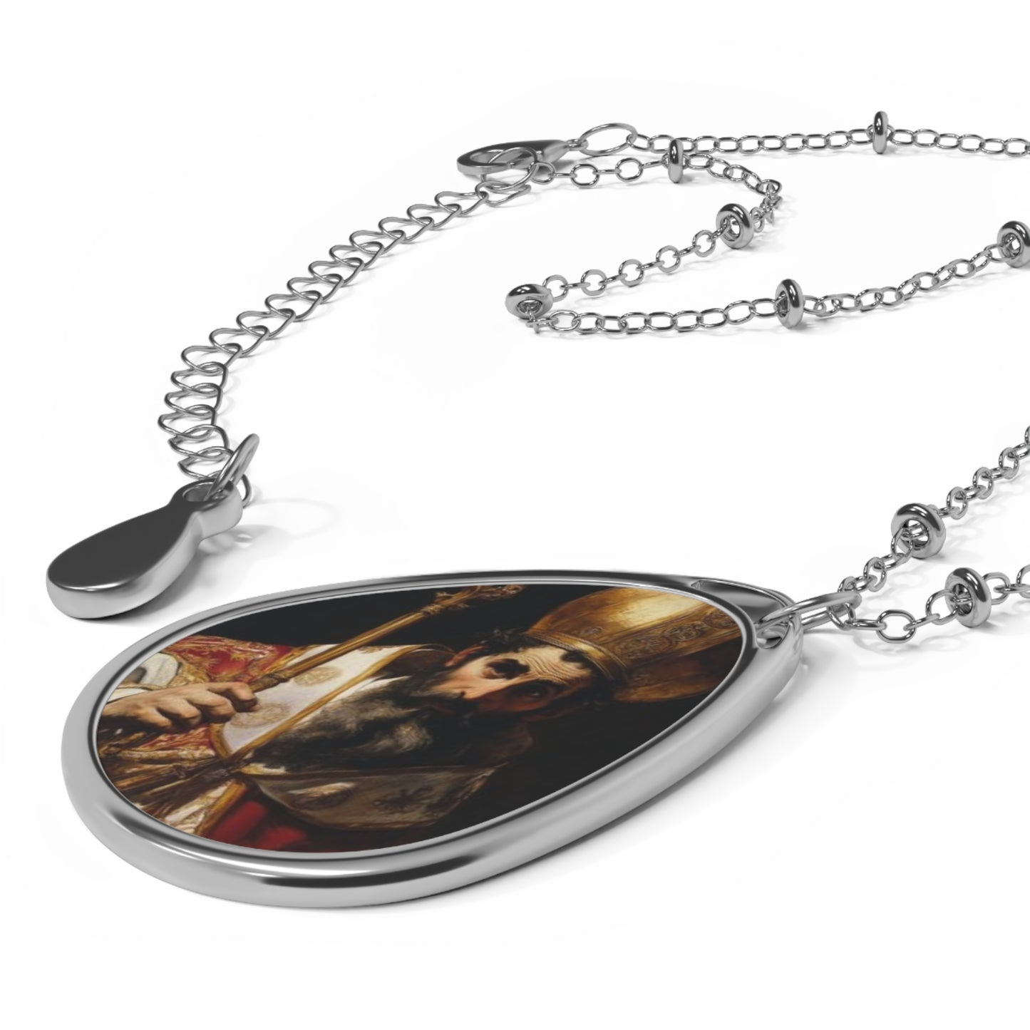 St. Ambroise Bishop Religious Necklace Drop Pendant
