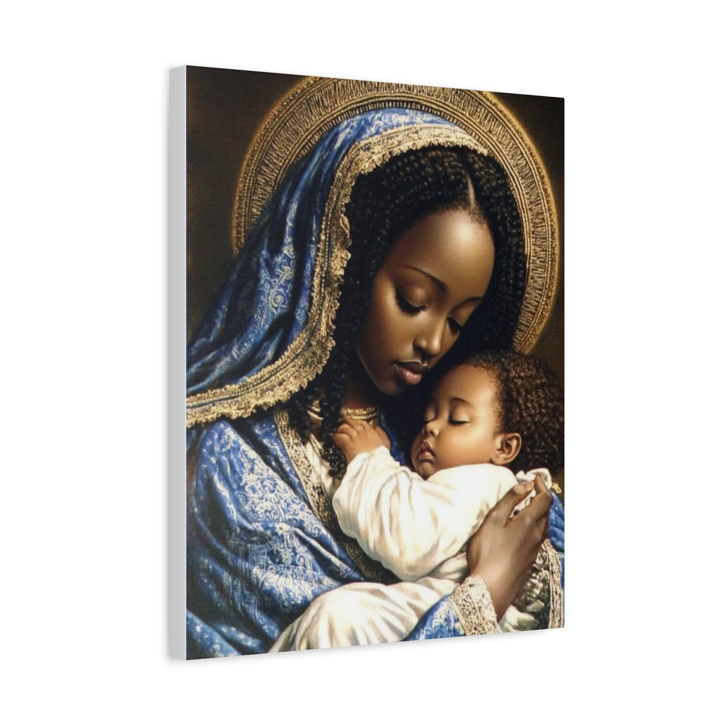 african mother mary with babyCanvas Wall Art, Christian Decor