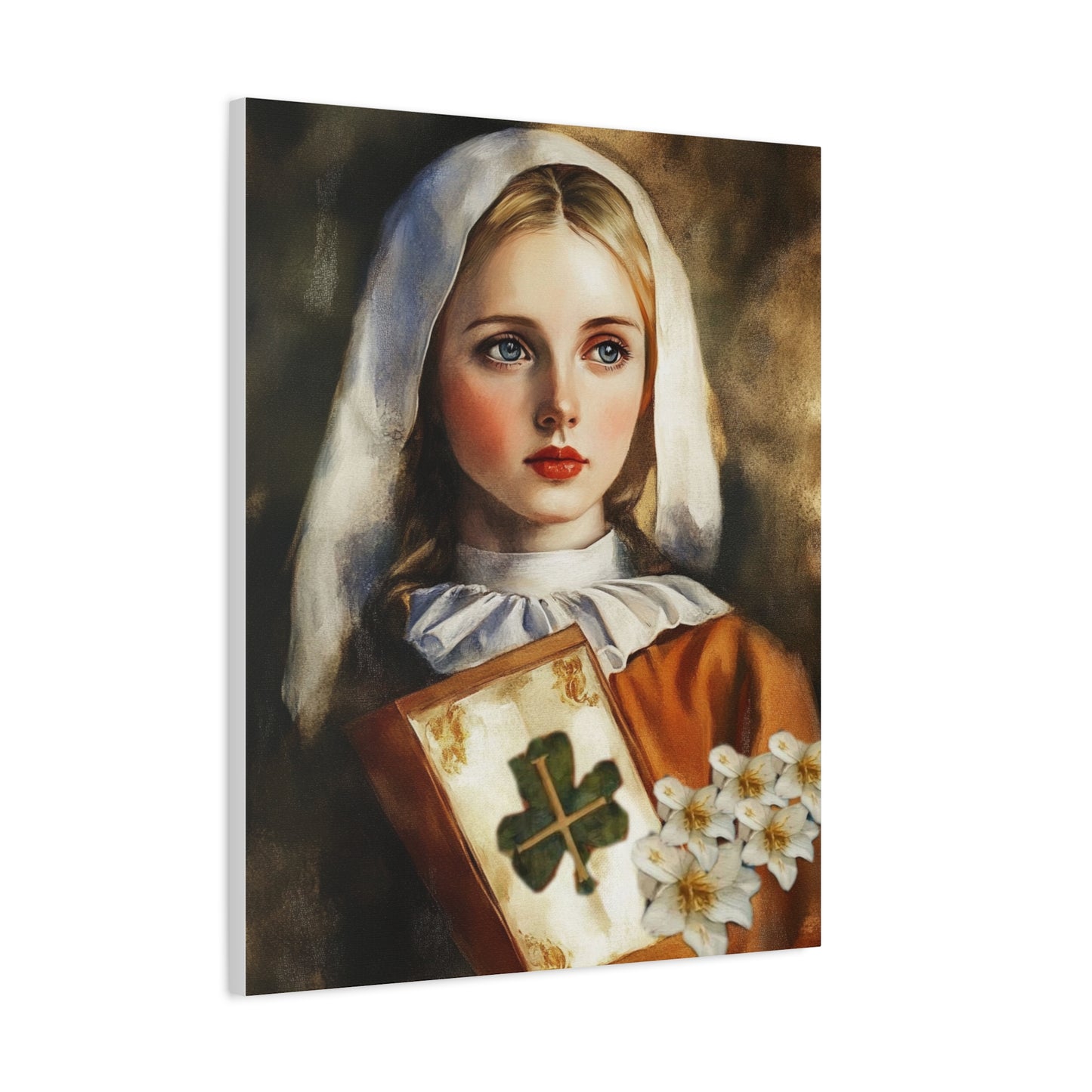 St. Dymphna Catholic Canvas Wall Art, Christian Decor
