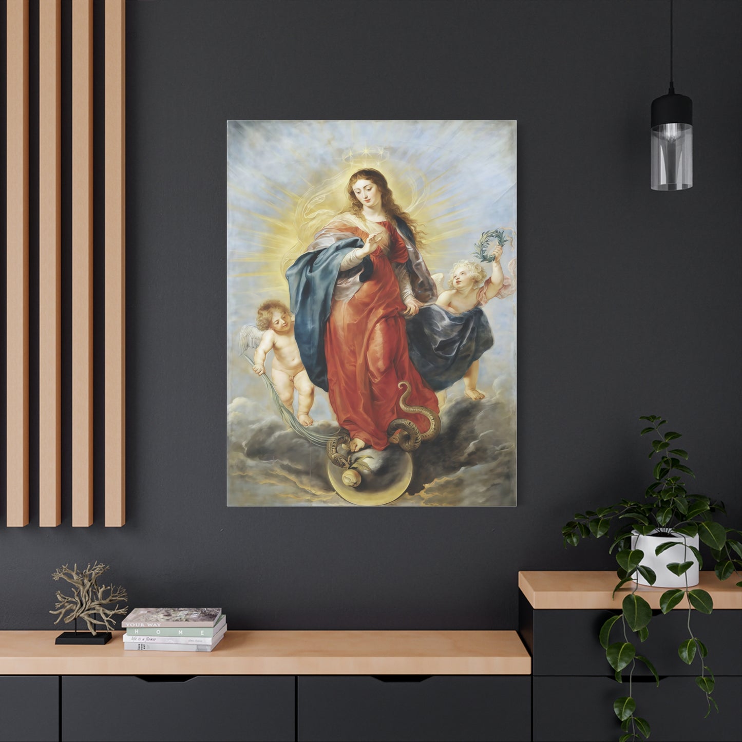 Ready To Hang - Mother Mary Immaculate Conception Catholic Canvas Wall Art, Christian Decor Our Lady