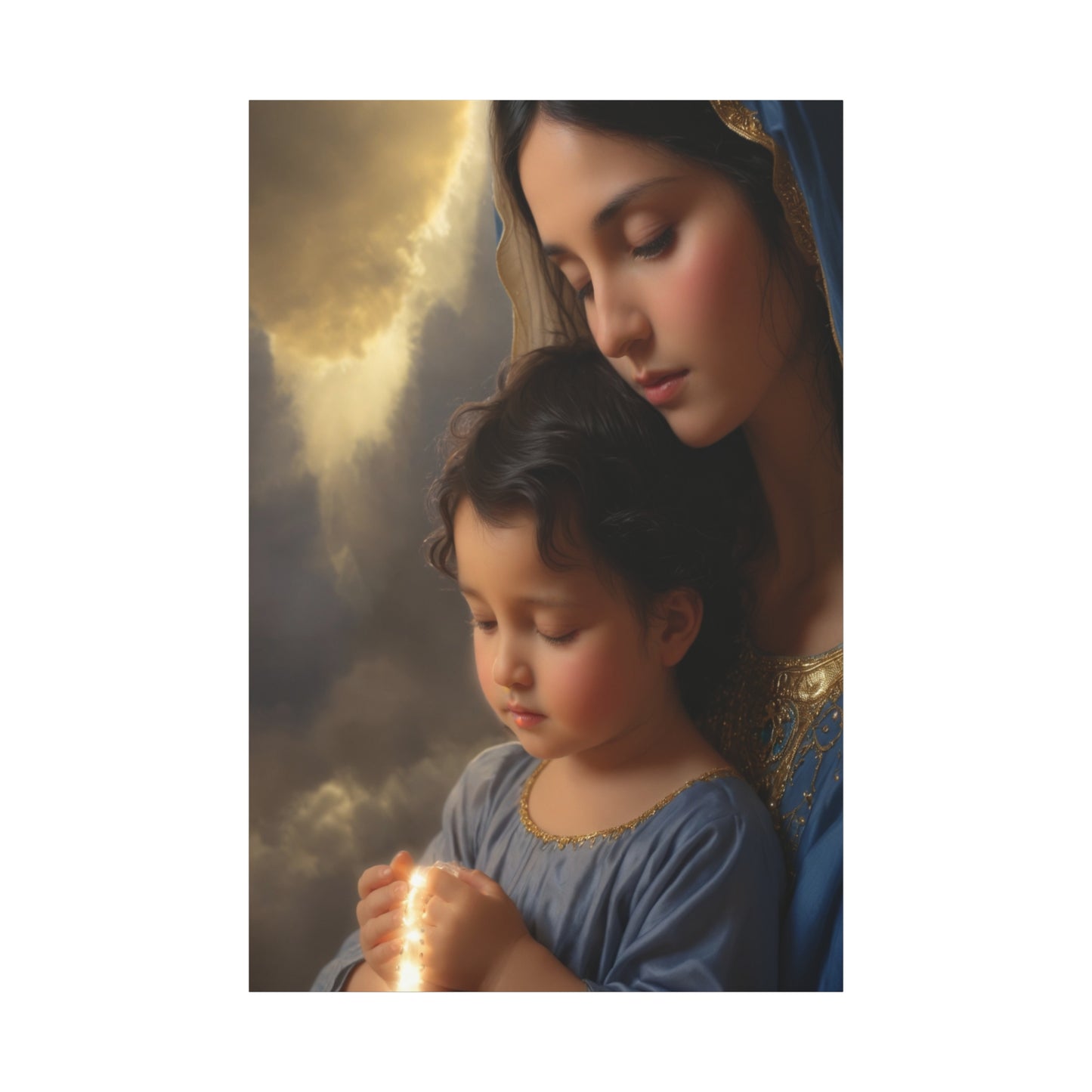 Mary and Baby Jesus Catholic Canvas Wall Art, Christian Decor
