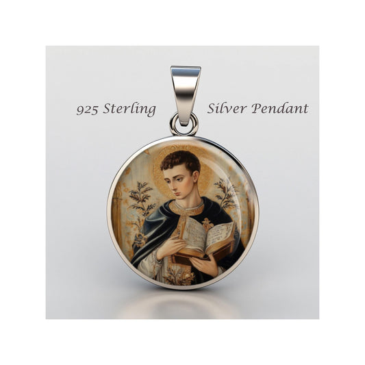 Saint Aloysius Gonzaga Religious Christian sterling silver 925 Christian Medal Patron