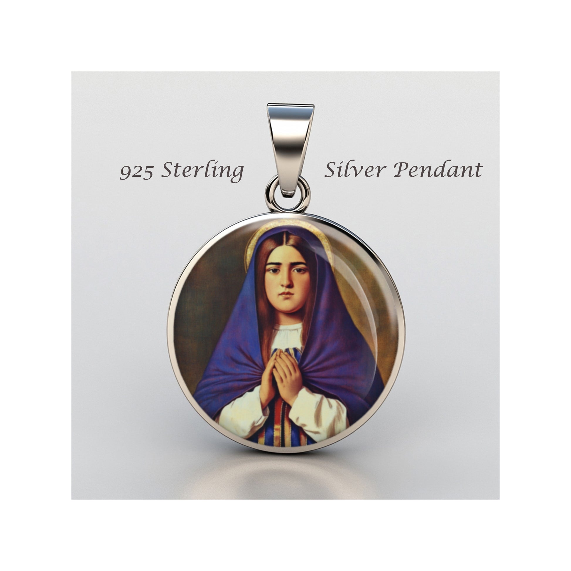 Saint Antonia Messina Blessed Catholic sterling silver 925 Christian Medal image 0
