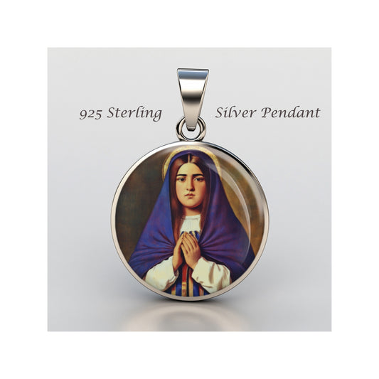 Saint Antonia Messina Blessed Catholic sterling silver 925 Christian Medal image 0