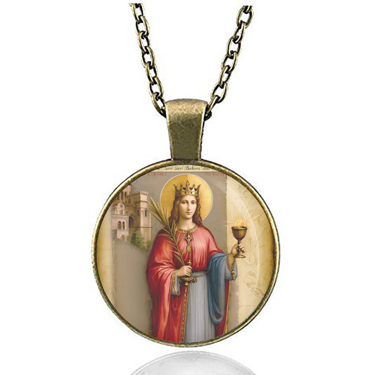 St Barbara Catholic Necklace Pendant Patron Saint